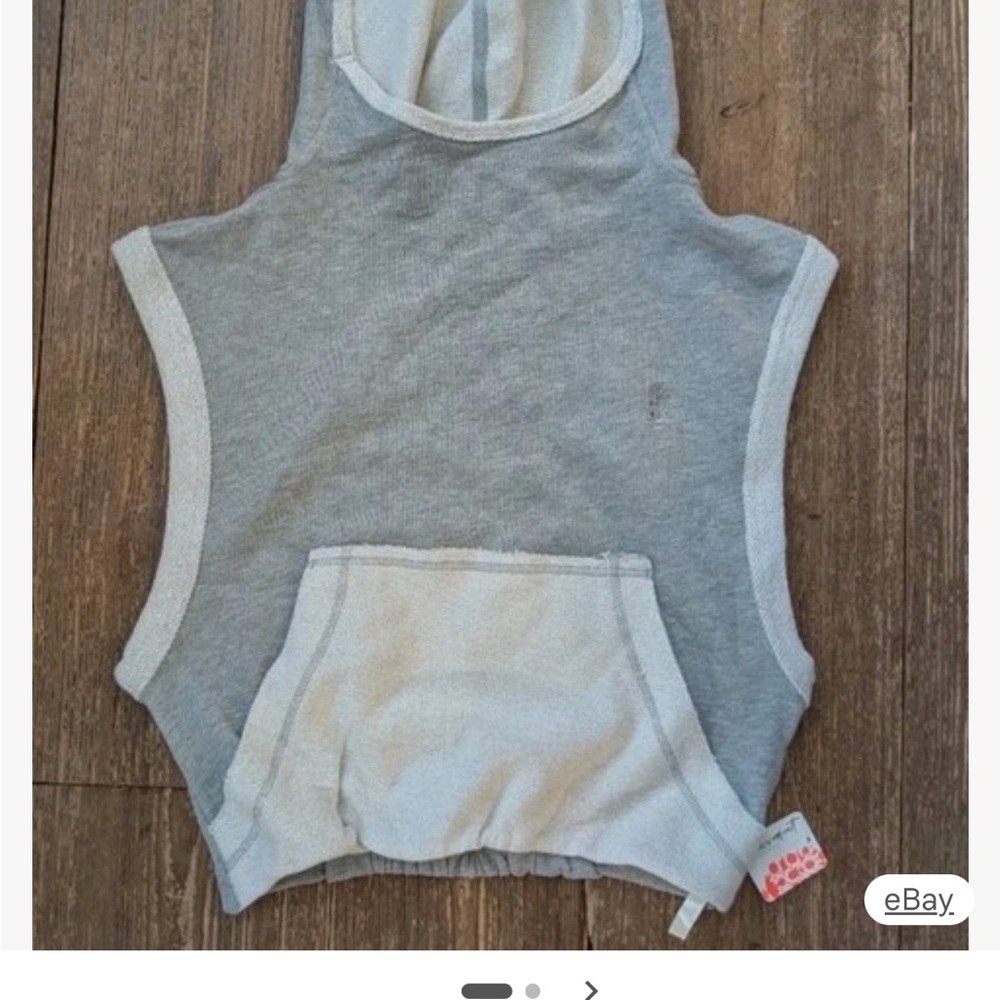 Free People Movement Sleeveless Hooded Sweatshirt Tank with Front Pocket size S